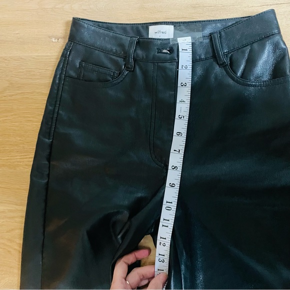 Wilfred Faux Leather Pants Women Size 0 Black Straight Leg Aritzia - Picture 9 of 10
